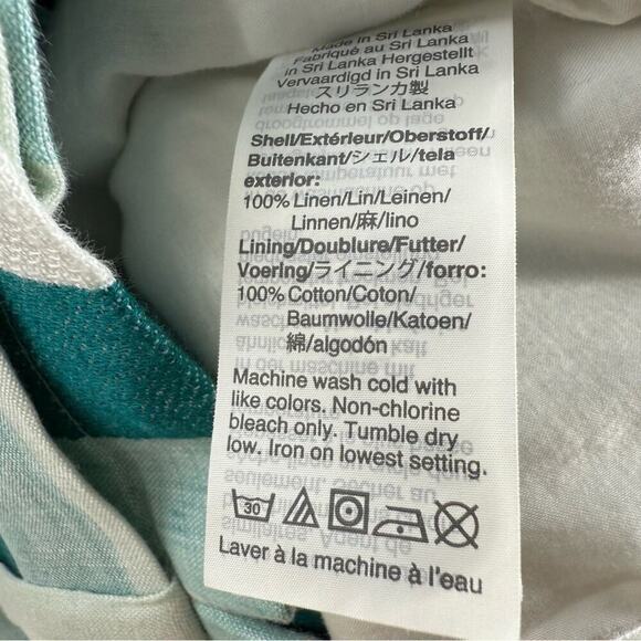 J. Crew 100% Linen Lined High Rise Pants in Cabana Stripe Sz 8 - Picture 7 of 10